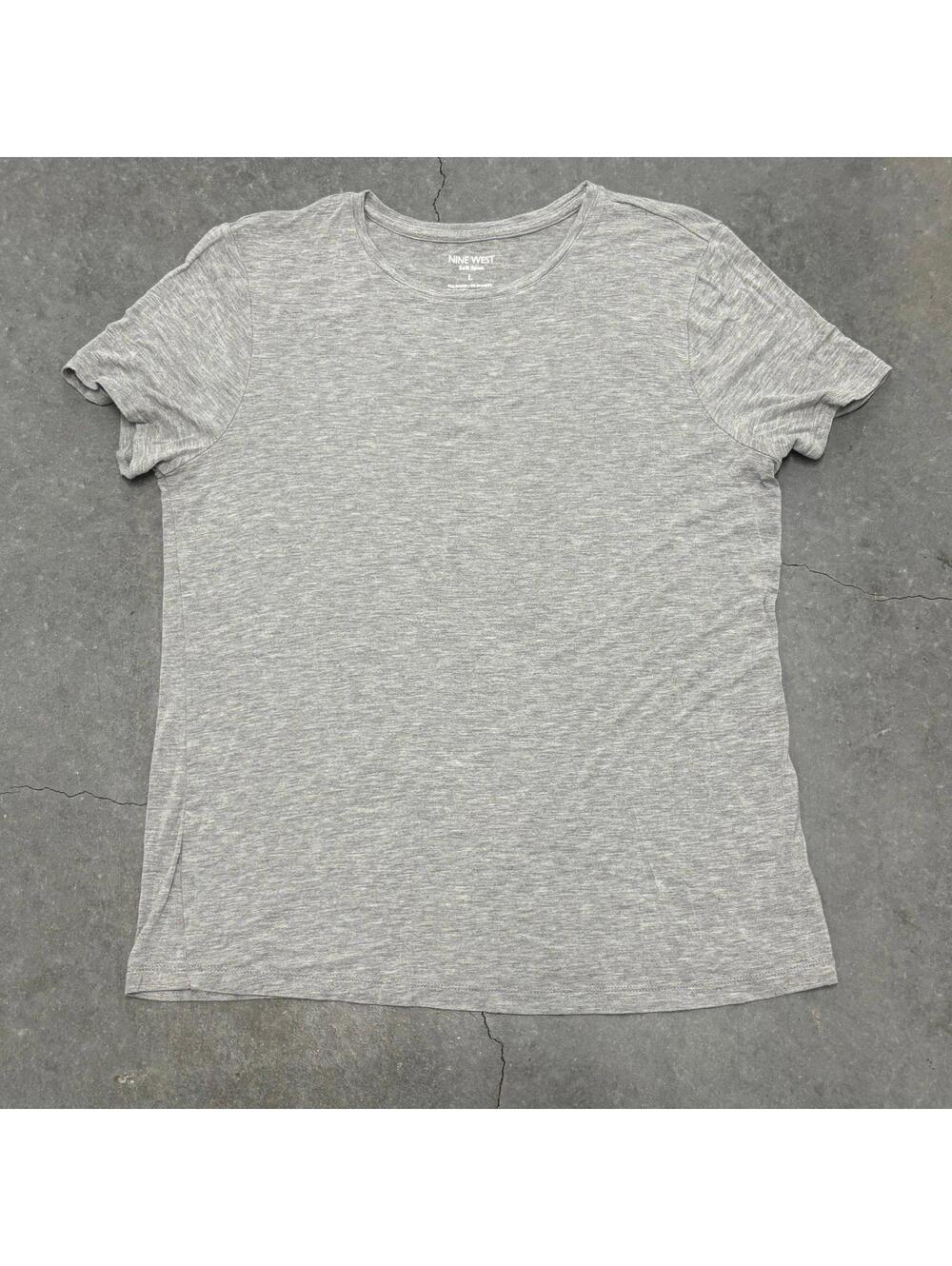 Nine West Plain Silver T Shirt